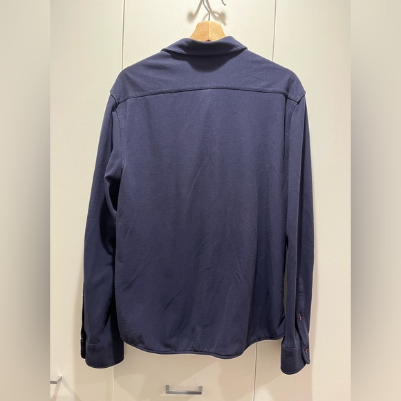Untuckit Navy Blue knit Buttondown - Picture 2 of 4